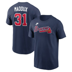 MLB Greg Maddux Atlanta Braves Nike Cooperstown Collection Name & Number T-Shirt