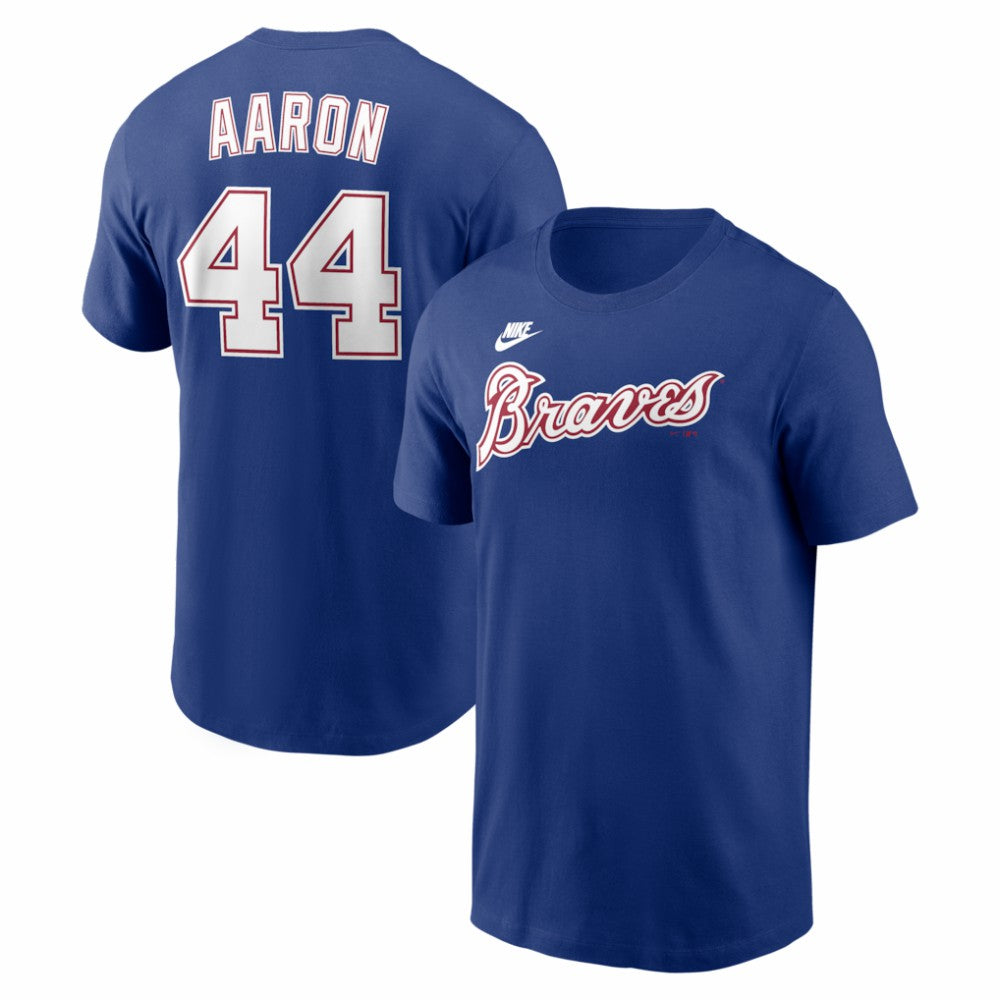 MLB Hank Aaron Atlanta Braves Nike Cooperstown Collection Name & Number T-Shirt