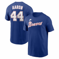 MLB Hank Aaron Atlanta Braves Nike Cooperstown Collection Name & Number T-Shirt