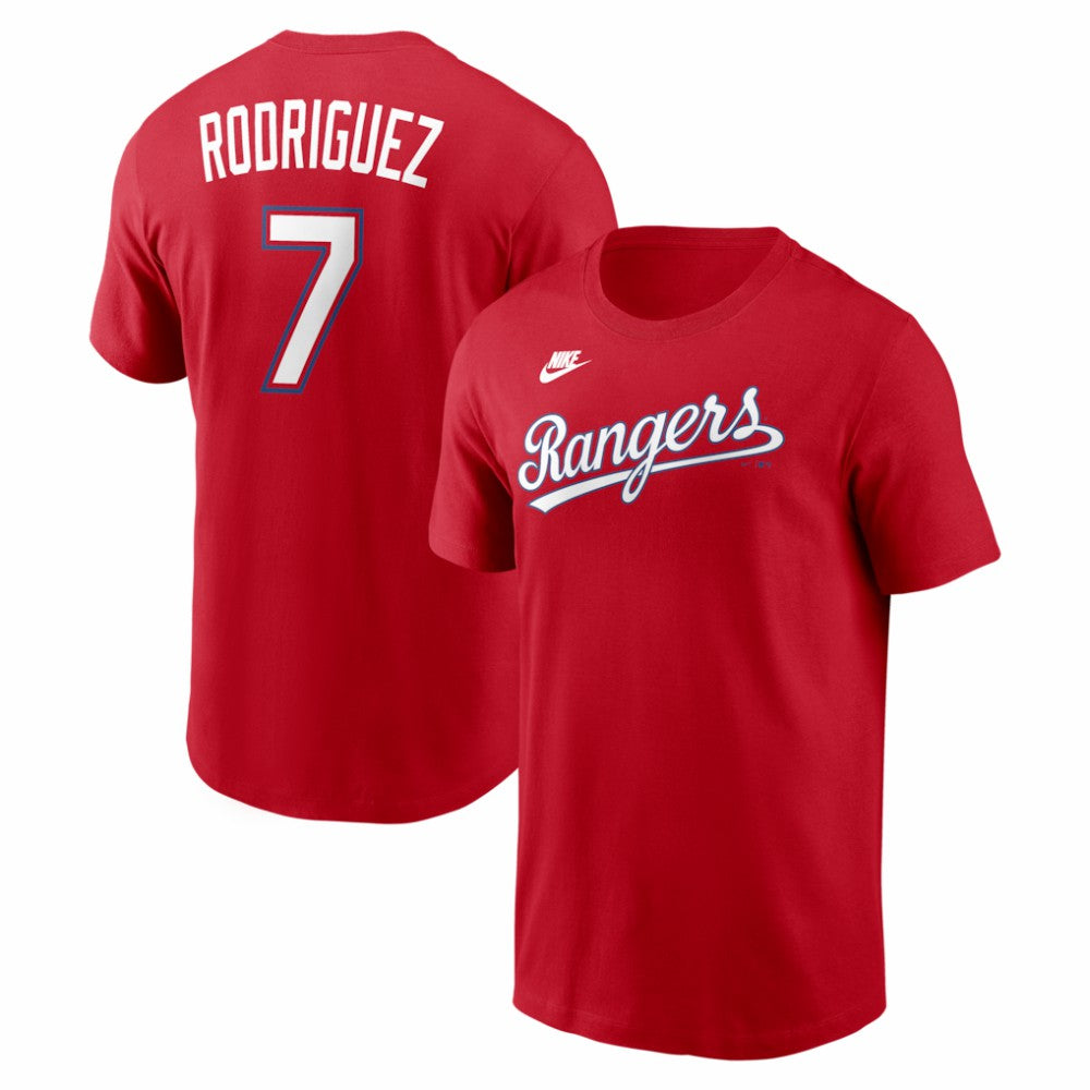 MLB Ivan Rodriguez Texas Rangers Nike Cooperstown Collection Name & Number T-Shirt