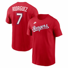 MLB Ivan Rodriguez Texas Rangers Nike Cooperstown Collection Name & Number T-Shirt