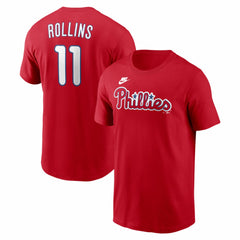 MLB Jimmy Rollins Philadelphia Phillies Nike Cooperstown Collection Name & Number T-Shirt