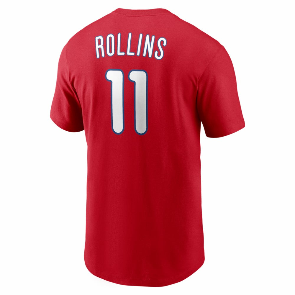 MLB Jimmy Rollins Philadelphia Phillies Nike Cooperstown Collection Name & Number T-Shirt
