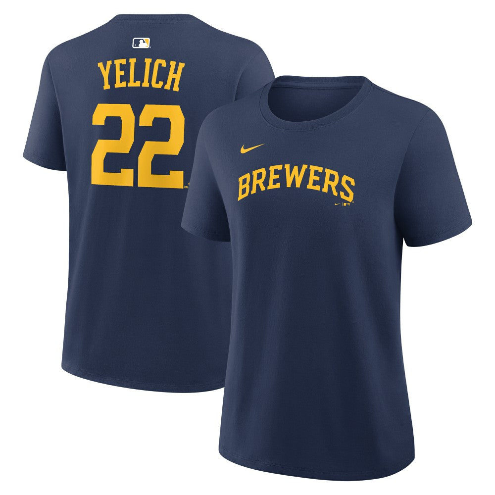 MLB Christian Yelich Milwaukee Brewers Nike Women's Name & Number T-Shirt