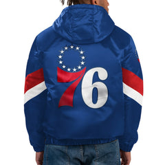 NBA Philadelphia 76ers Starter Force Play Satin Hoodie Half-Zip Jacket