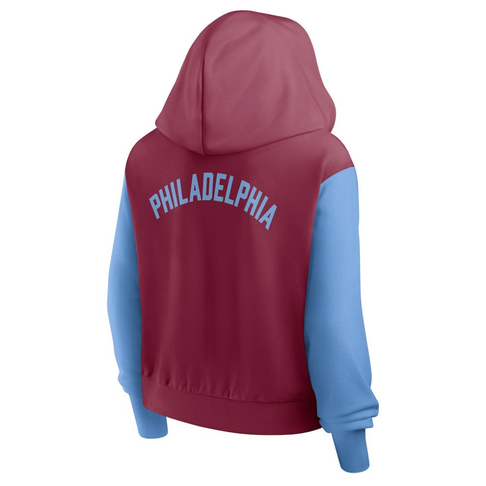 MLB Philadelphia Phillies Nike Women's Cooperstown Collection Cropped Full-Zip Hoodie