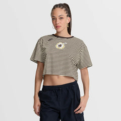 MLB San Diego Padres Nike Women's Cooperstown Collection Striped Cropped T-Shirt