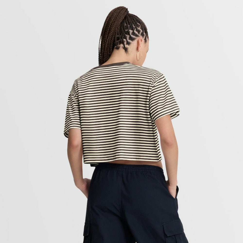 MLB San Diego Padres Nike Women's Cooperstown Collection Striped Cropped T-Shirt