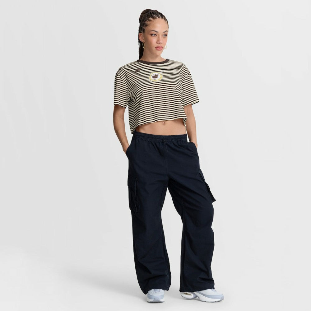 MLB San Diego Padres Nike Women's Cooperstown Collection Striped Cropped T-Shirt
