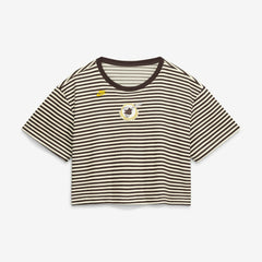 MLB San Diego Padres Nike Women's Cooperstown Collection Striped Cropped T-Shirt