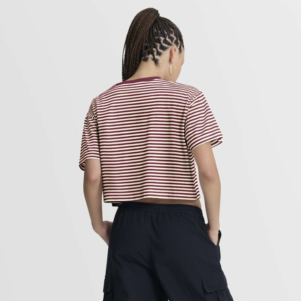 MLB Philadelphia Phillies Nike Women's Cooperstown Collection Striped Cropped T-Shirt