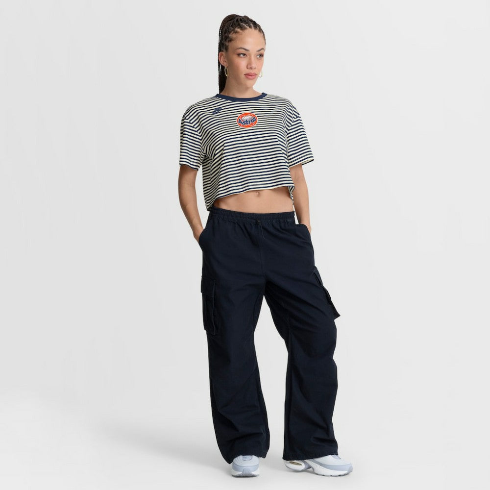 MLB Houston Astros Nike Women's Cooperstown Collection Striped Cropped T-Shirt