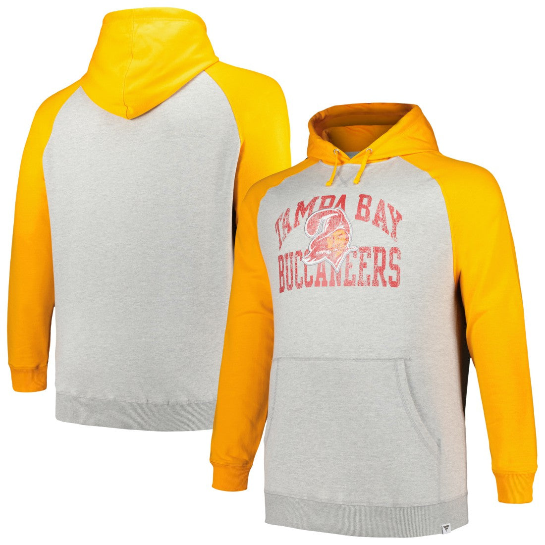 Profile Big & Tall Favorite Arch Throwback Raglan Pullover Hoodie - Tampa Bay Buccaneers