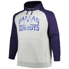Profile Big & Tall Favorite Arch Throwback Raglan Pullover Hoodie - Dallas Cowboys