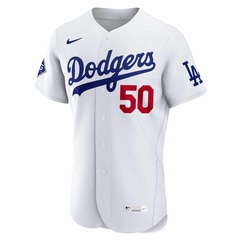 MLB Mookie Betts Los Angeles Dodgers Nike Home Authentic Sponsor Patch Jersey