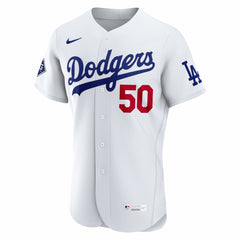MLB Mookie Betts Los Angeles Dodgers Nike Home Authentic Sponsor Patch Jersey