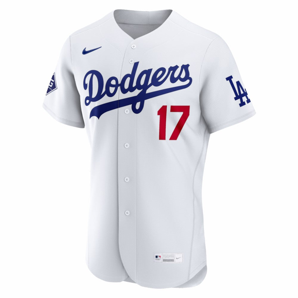 MLB Shohei Ohtani Los Angeles Dodgers Nike Home Authentic Sponsor Patch Jersey