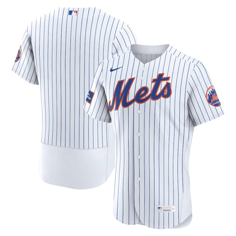 MLB New York Mets Nike Home Sponsor Patch Authentic Jersey
