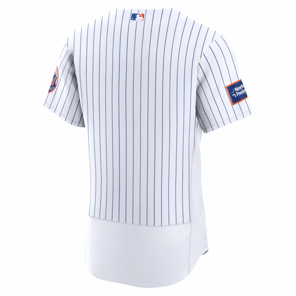 MLB New York Mets Nike Home Sponsor Patch Authentic Jersey