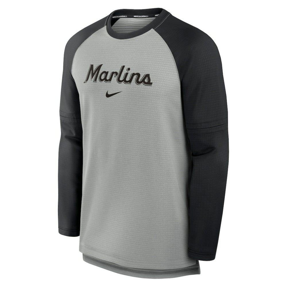 MLB Miami Marlins Nike Authentic Collection Game Time Raglan Performance Long Sleeve T-Shirt