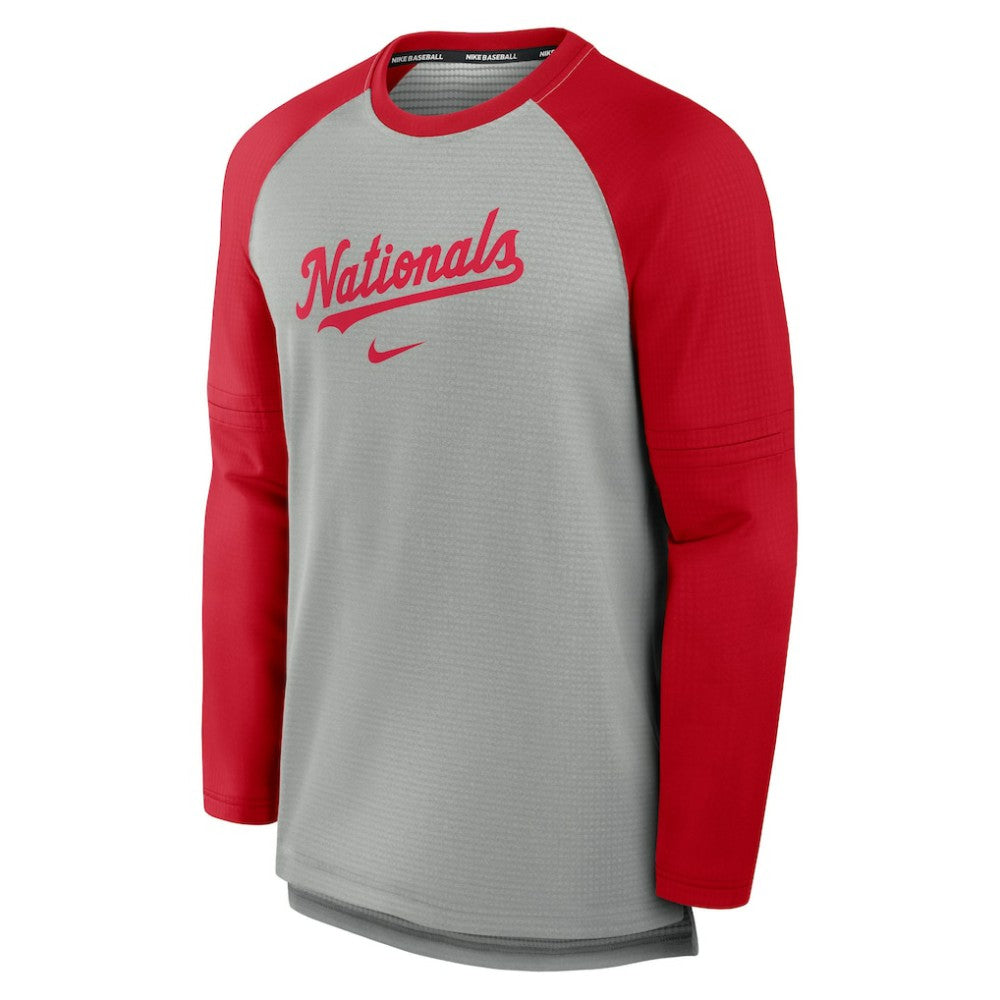 MLB Washington Nationals Nike Authentic Collection Game Time Raglan Performance Long Sleeve T-Shirt