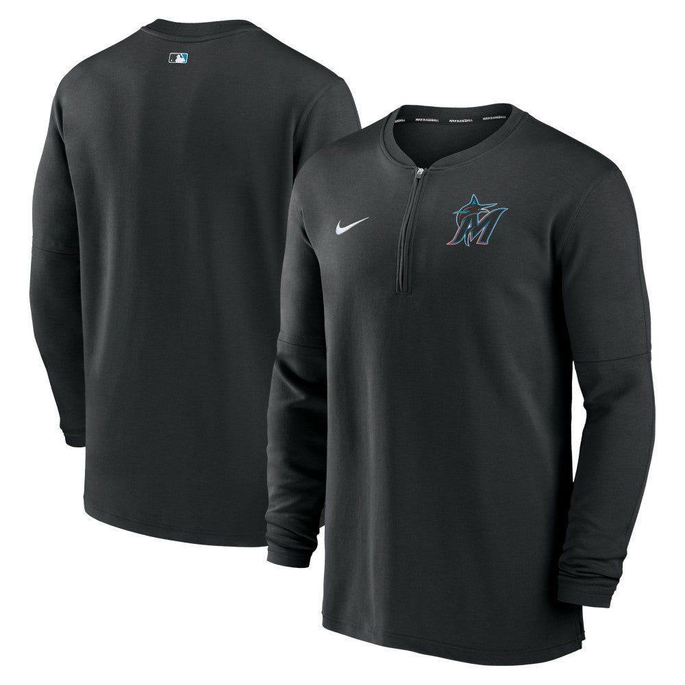 MLB Miami Marlins Nike Authentic Collection Game Time Performance Quarter-Zip Top