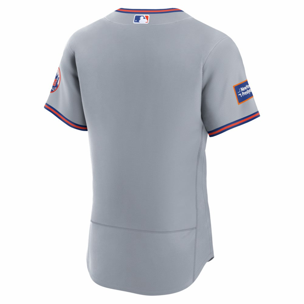 MLB New York Mets Nike Road Sponsor Patch Authentic Jersey