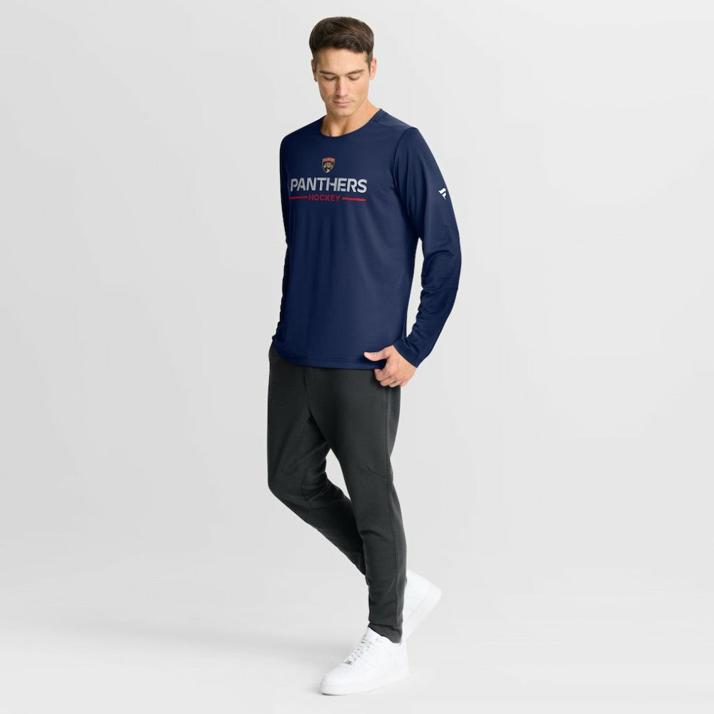 NHL Navy Florida Panthers Fanatics Authentic Pro Rink Tech Long Sleeve T-Shirt