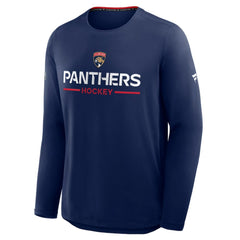NHL Navy Florida Panthers Fanatics Authentic Pro Rink Tech Long Sleeve T-Shirt