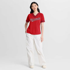 MLB Washington Nationals Fanatics Women's Diva Race Ahead Raglan V-Neck T-Shirt