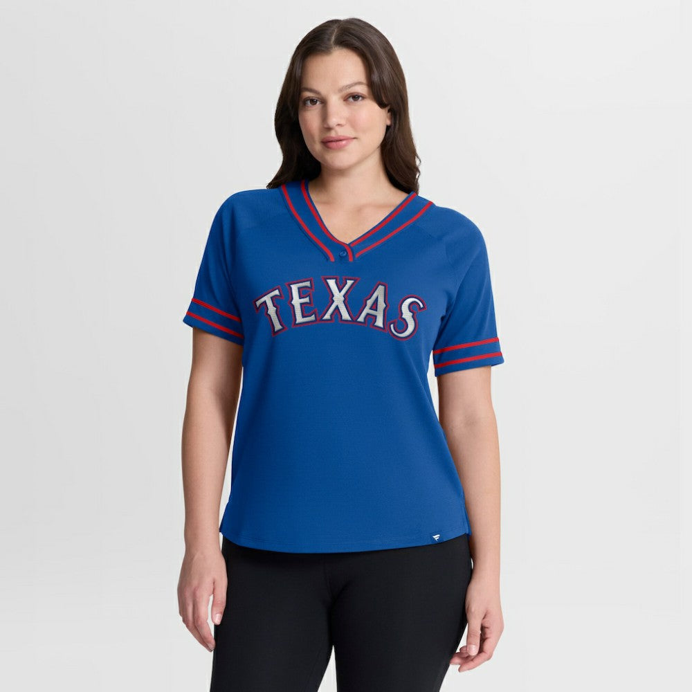 MLB Texas Rangers Fanatics Women's Diva Race Ahead Raglan V-Neck T-Shirt