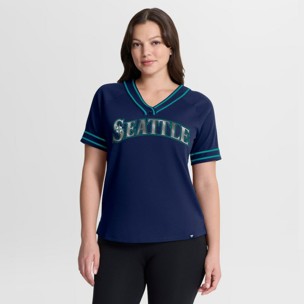 MLB Seattle Mariners Fanatics Women's Diva Race Ahead Raglan V-Neck T-Shirt