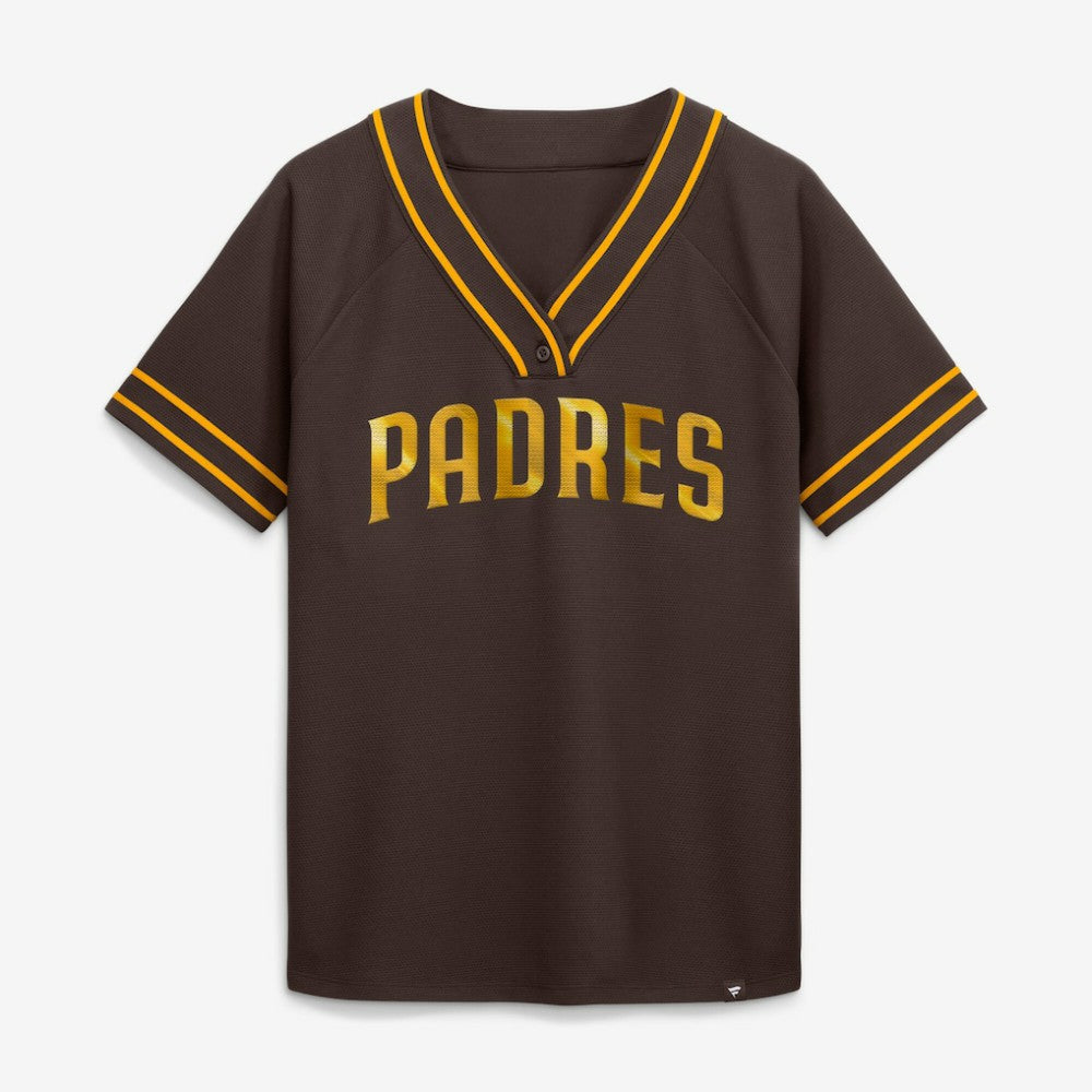 MLB San Diego Padres Fanatics Women's Diva Race Ahead Raglan V-Neck T-Shirt
