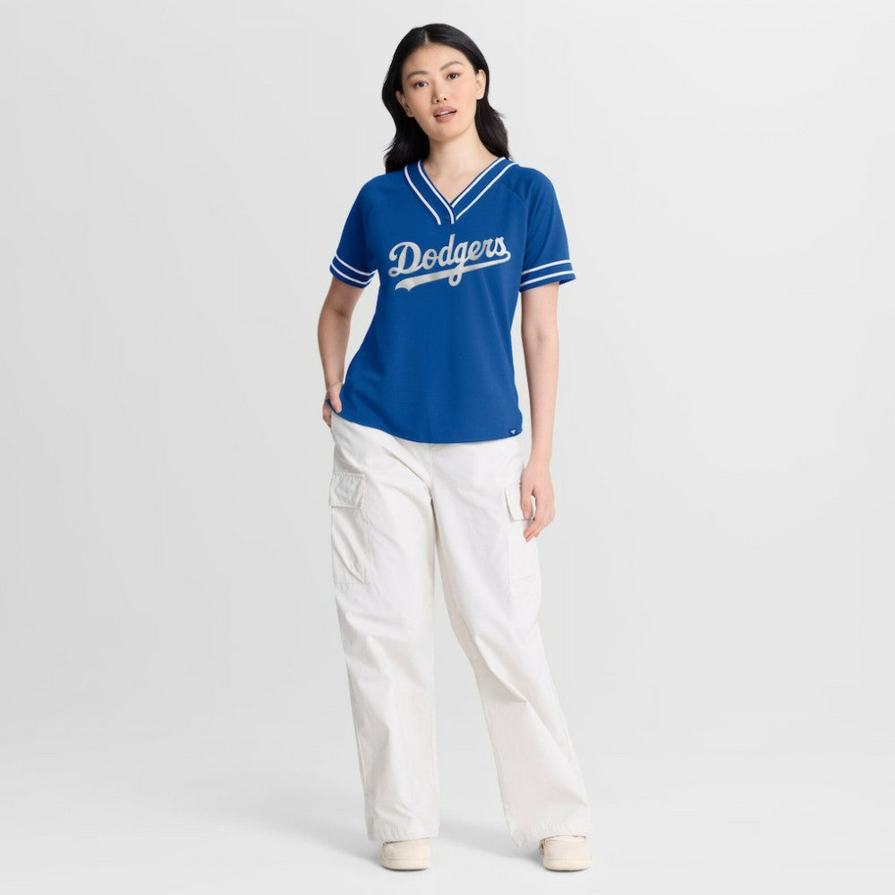 MLB Los Angeles Dodgers Fanatics Women's Diva Race Ahead Raglan V-Neck T-Shirt