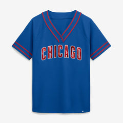 MLB Chicago Cubs Fanatics Women's Diva Race Ahead Raglan V-Neck T-Shirt