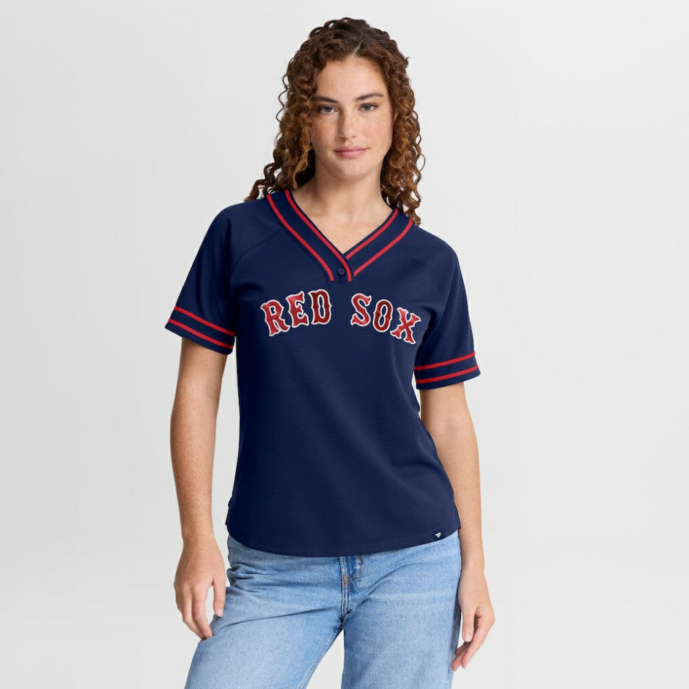 MLB Boston Red Sox Fanatics Women's Diva Race Ahead Raglan V-Neck T-Shirt