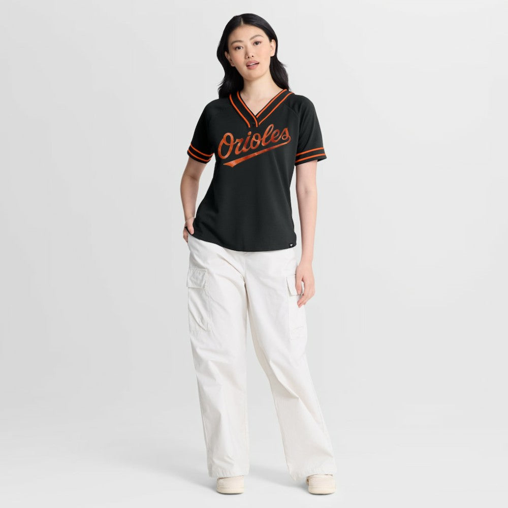 MLB Baltimore Orioles Fanatics Women's Diva Race Ahead Raglan V-Neck T-Shirt