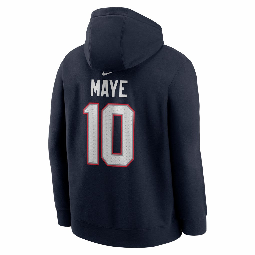 Drake Maye  Player Name & Number Fleece Hoodie - New England Patriots