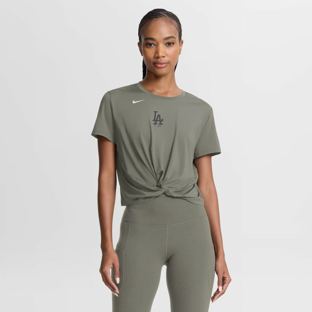 MLB Los Angeles Dodgers Nike Women's One Twist Dri-FIT Cropped T-Shirt