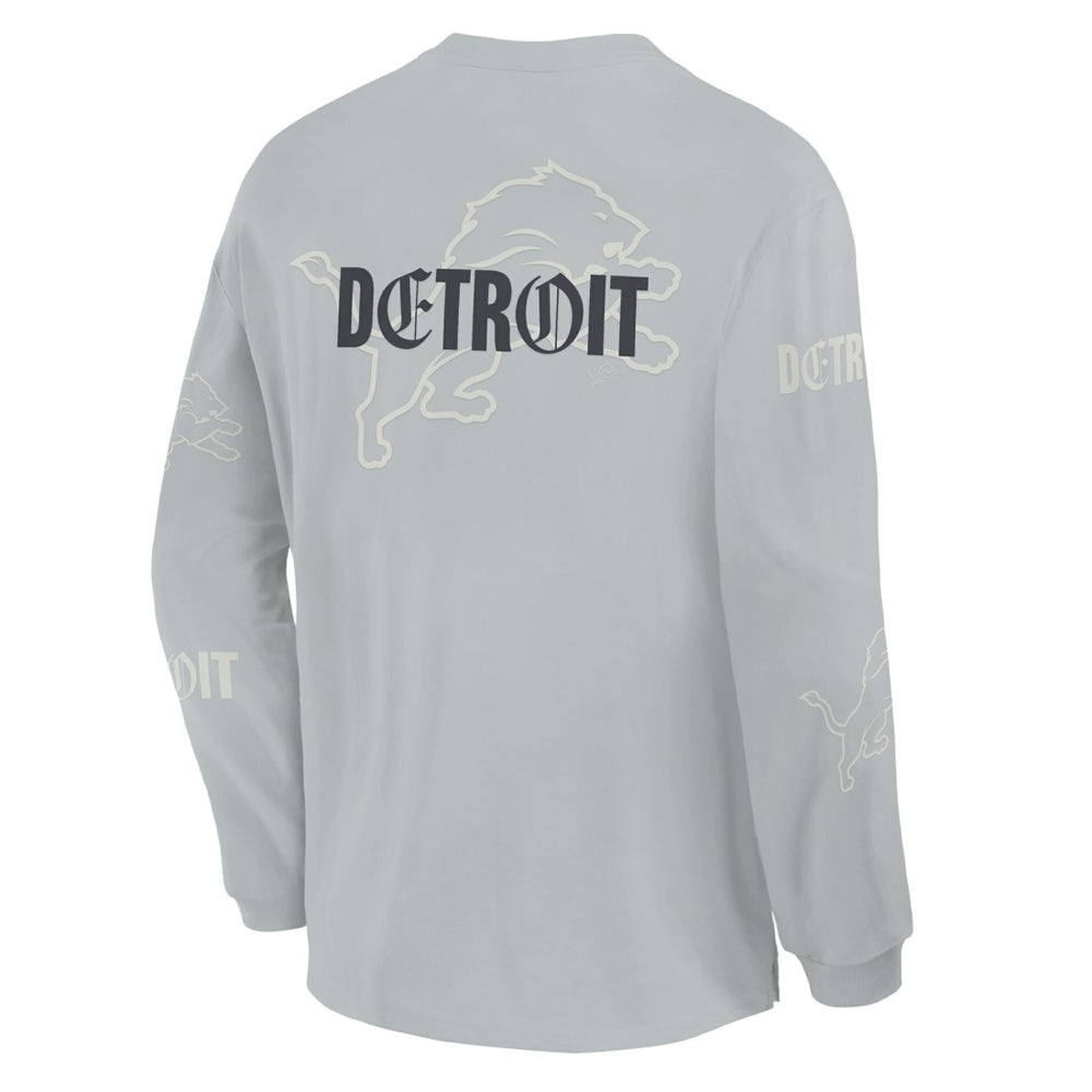 Oversized Type Play Long Sleeve T-Shirt - Detroit Lions