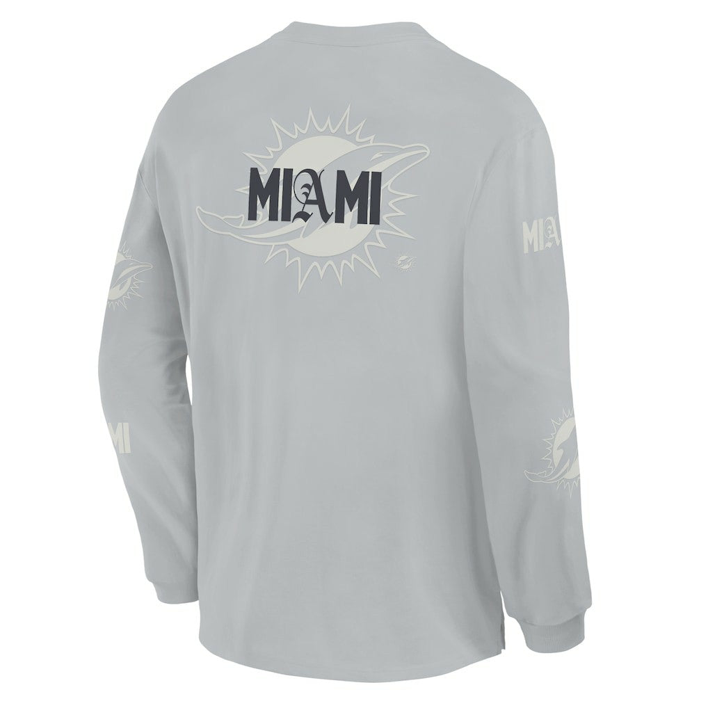 Oversized Type Play Long Sleeve T-Shirt - Miami Dolphins