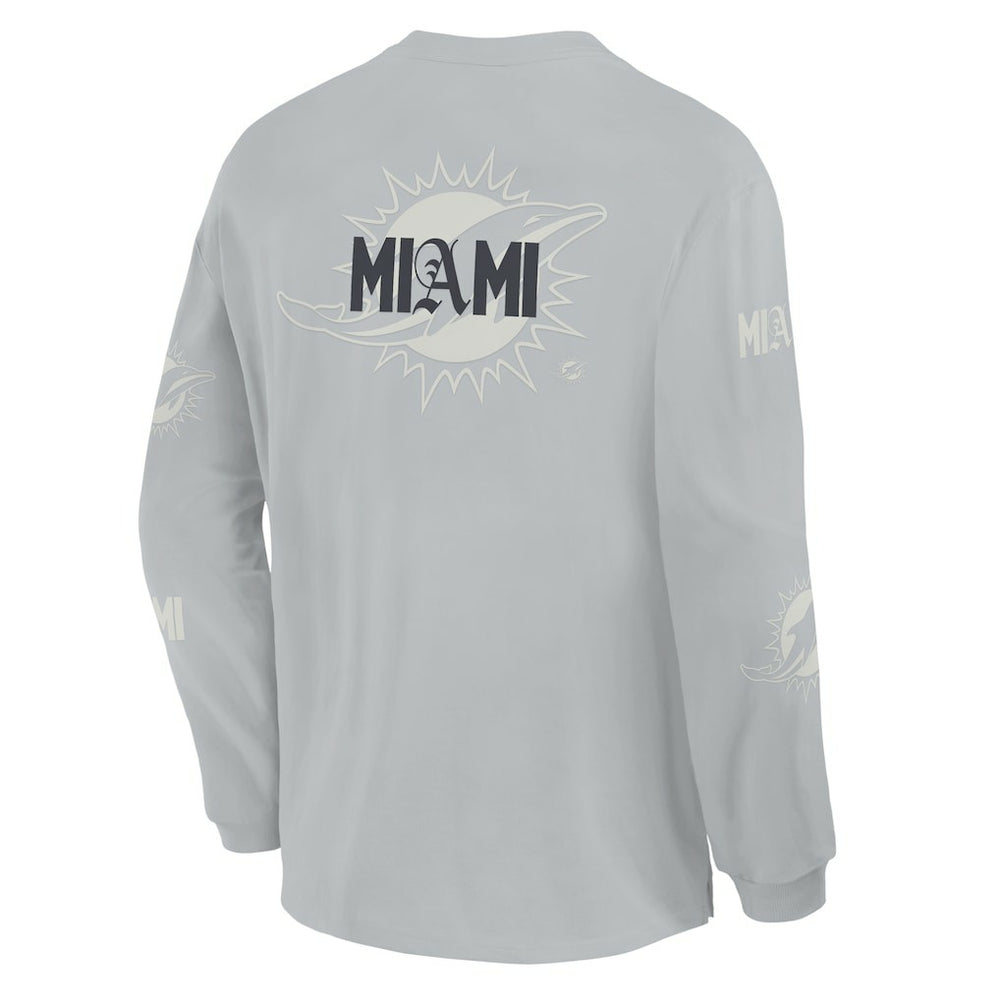 Oversized Type Play Long Sleeve T-Shirt - Miami Dolphins