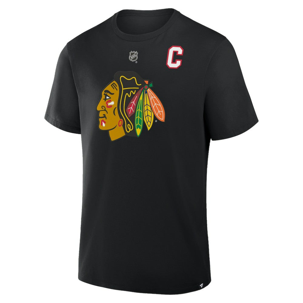 NHL Black Nick Foligno Chicago Blackhawks Fanatics Authentic Stack Name & Number T-Shirt