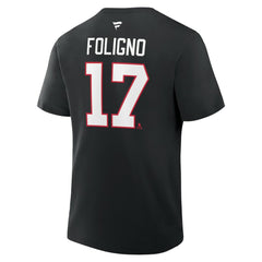 NHL Black Nick Foligno Chicago Blackhawks Fanatics Authentic Stack Name & Number T-Shirt