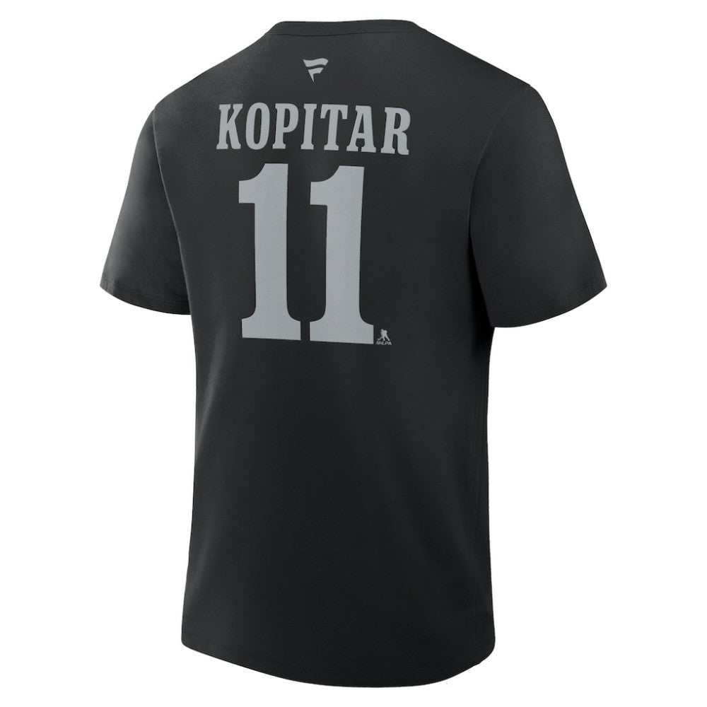 NHL Black Anze Kopitar Los Angeles Kings Fanatics Authentic Stack Name & Number T-Shirt