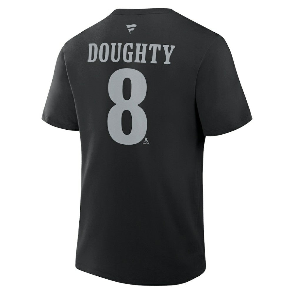 NHL Black Drew Doughty Los Angeles Kings Fanatics Authentic Stack Name & Number T-Shirt