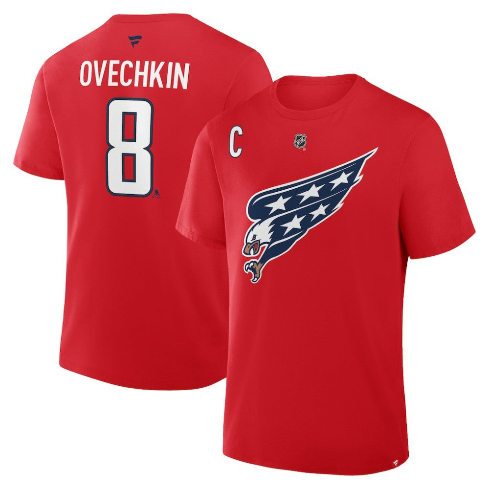 NHL Red Alexander Ovechkin Washington Capitals Fanatics Authentic Stack Name & Number T-Shirt