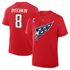 NHL Red Alexander Ovechkin Washington Capitals Fanatics Authentic Stack Name & Number T-Shirt
