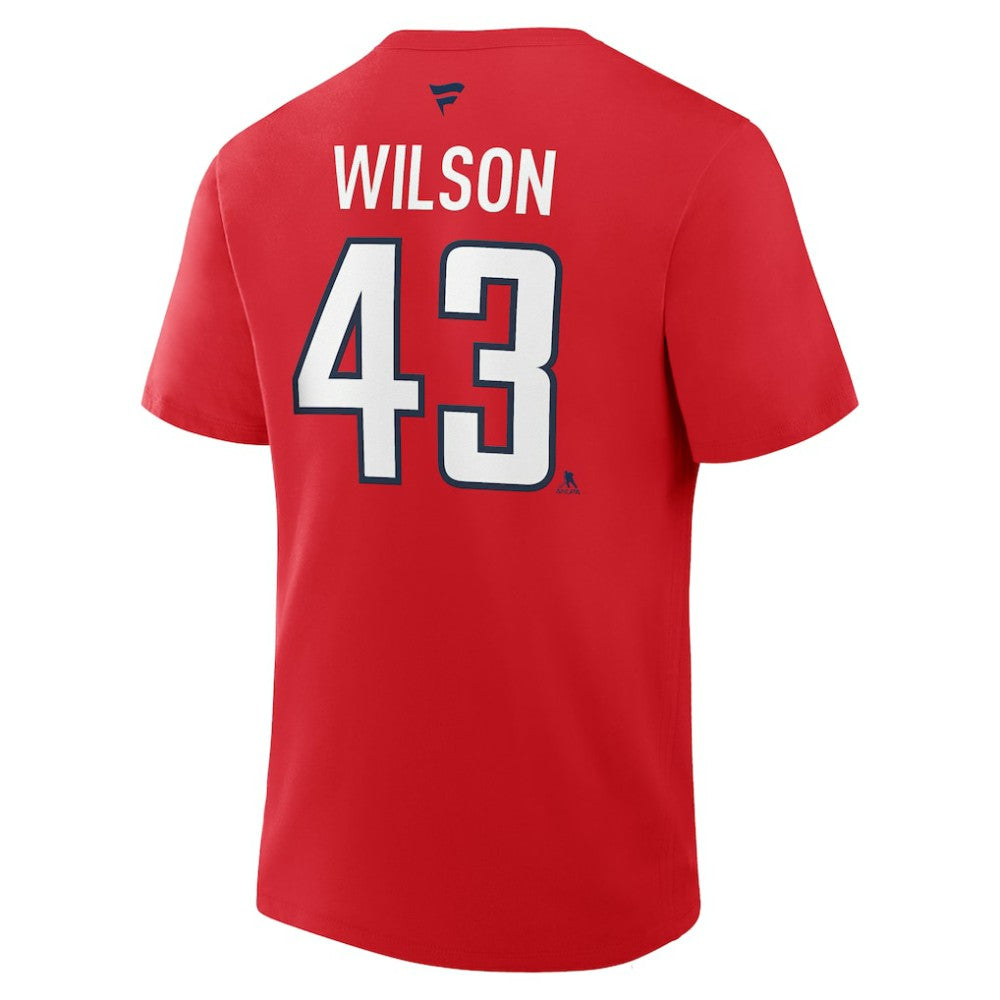 NHL Red Tom Wilson Washington Capitals Fanatics Authentic Stack Name & Number T-Shirt