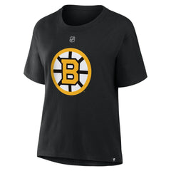 NHL Black David Pastrnak Boston Bruins Fanatics Women's Authentic Stack Name & Number T-Shirt